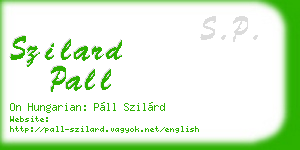 szilard pall business card