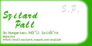 szilard pall business card